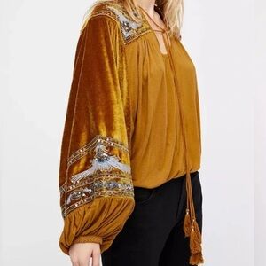 Free Pey Hearts Aflame velvet sequin top